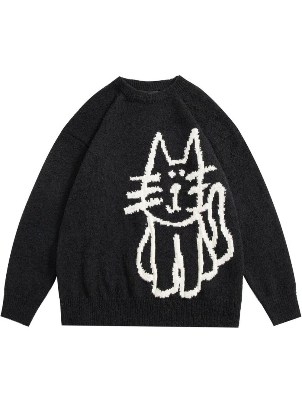 Cute Oversized Pullover Sweater | Printed Fall Winter Couple Top | Cozy Fashion